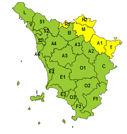 Codice giallo fino alle 21 di oggi mercoledì 7 giugno